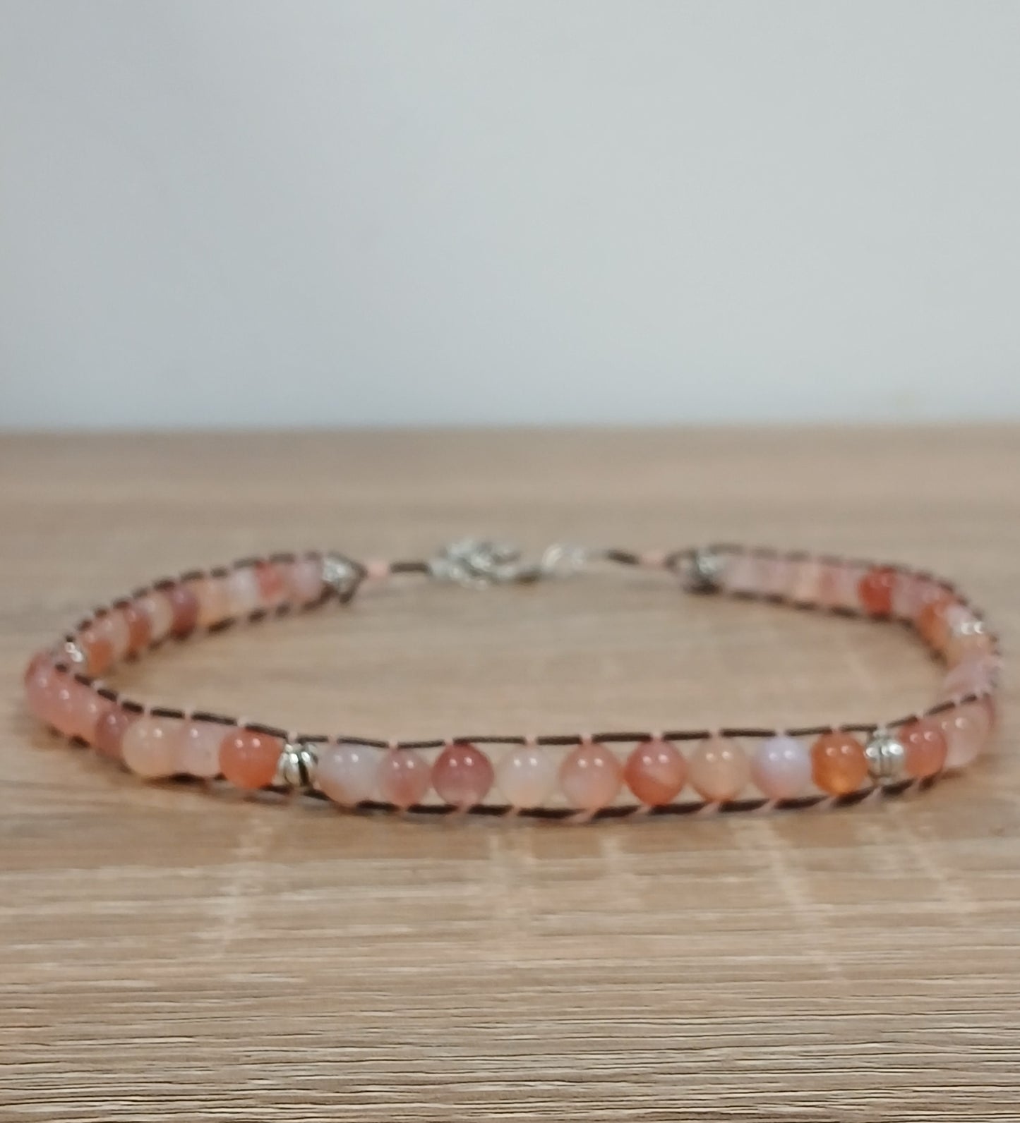 Bracelet / ras de cou agate rose